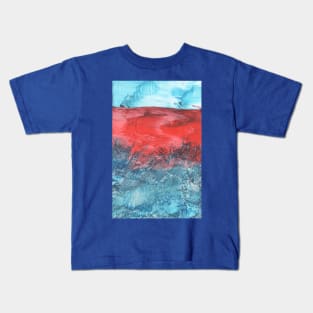 Abstract seascape, nature. Encaustic wax art. Painting drawing Kids T-Shirt